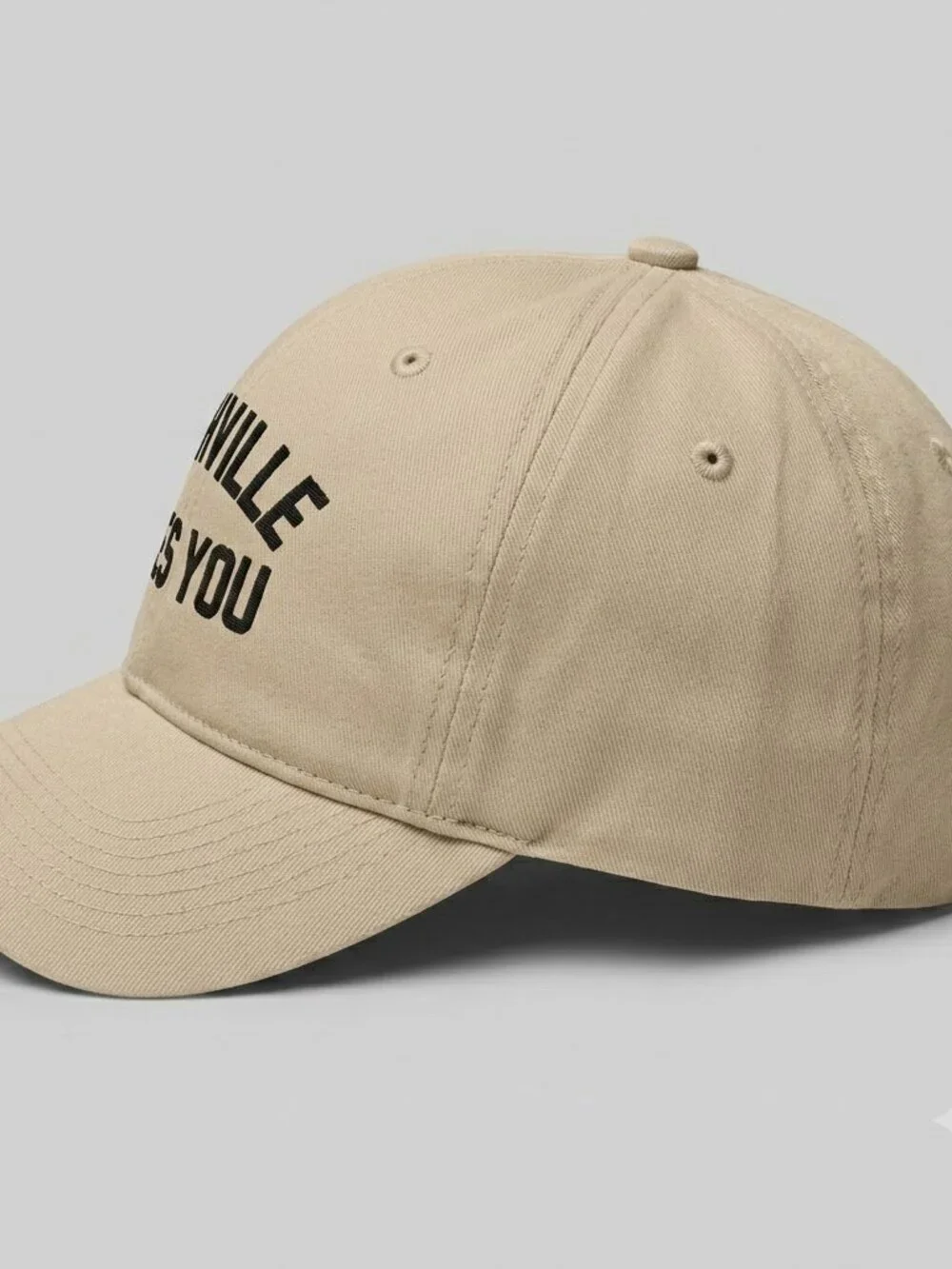 Retro Nashville Hates You Funny Embroidered Dad Hat Beige Khaki Cap New 90s Gag